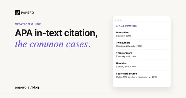 APA In-Text Citation: Rules and Examples